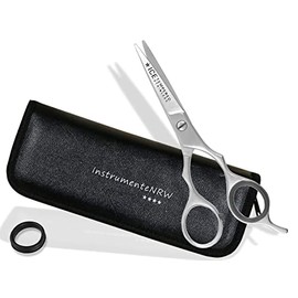 Premium Friseurschere Haarschere mit Mikroverzahnung InstrumenteNRW oder Solingen mit Aufbewahrungs-Etui (Nr.10 = 5 Zoll 1 x Mikroverzahnt)