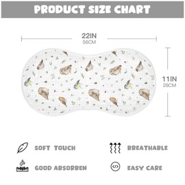 vvfelixl Muslin Burp Cloths Owl Sparrow Robin Birds Baby Washcloths for Baby Girl Boys 2 Pack White