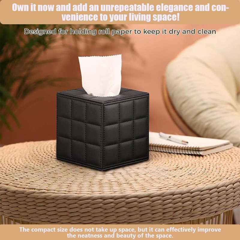 Cube Tissue Box,PU Leather Paper Box,Tissue Box Cover,Square Napkin Rack,Napkin