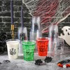 50 Pcs Halloween Disposable Plastic Cups, Spooky 12oz Cold Drink