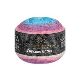 Cupcake Glitter Simli 150 g Knitting Wool 150 g Wool for Knitting and Crocheting Baby Wool Turkish Wool Colour Gradient Wool Glitter (Light Blue Pink Pastel 3000)