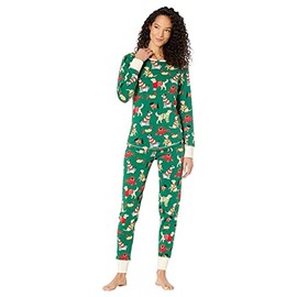 Little Blue House by Hatley Women's Long Sleeve Printed Pajama Set, Woofing Christmas, X-Small