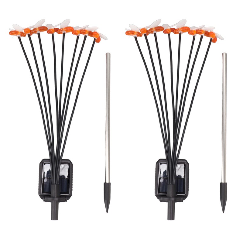 2Set Solar Bee Garden Lights IP65 Waterproof 8 LED Decorative
