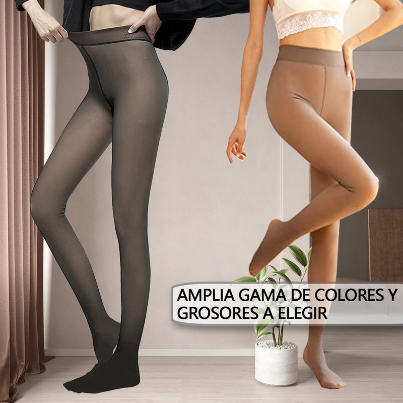 BKYDF 2 Piezas Media Termicas Afelpadas Mujer,Pantimedias con Forro de
