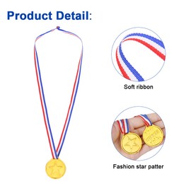 flintronic Gold Winner Medals, 28Pcs Kids Gold Plastic Winner Medals, Medals for Children, with Neck Ribbons, Party Favours for Kids for School Sport Day Party Game (28pc)