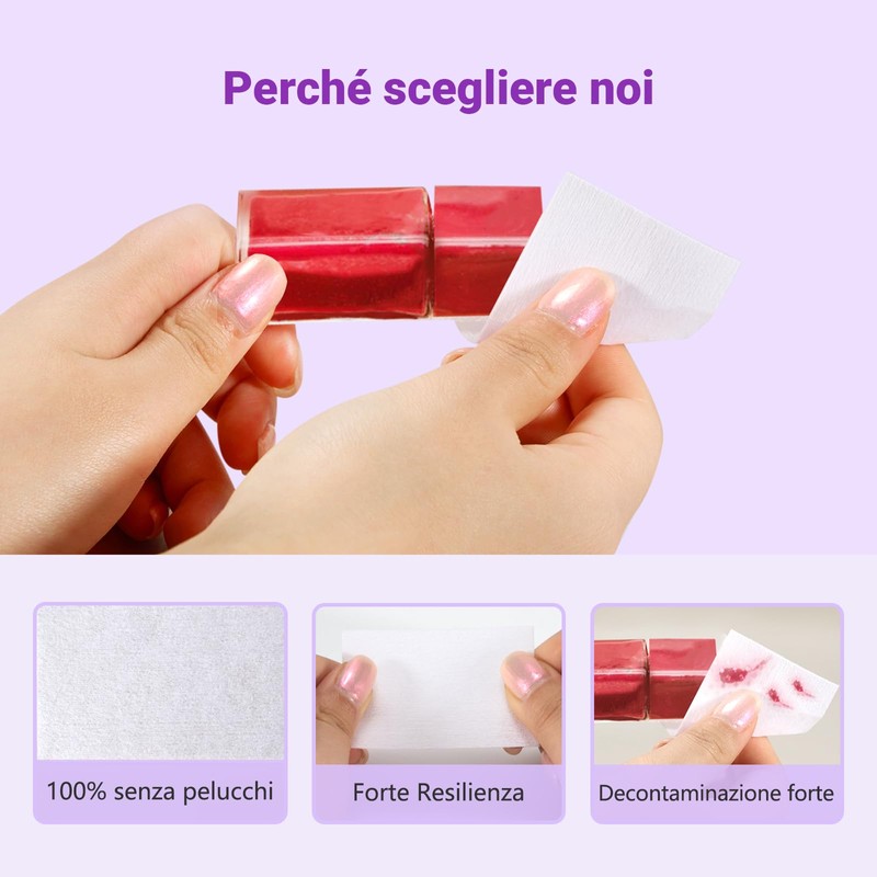 630 Pezzi Pad Unghie per Sgrassare, Dischetti Cotone Senza Pelucchi
