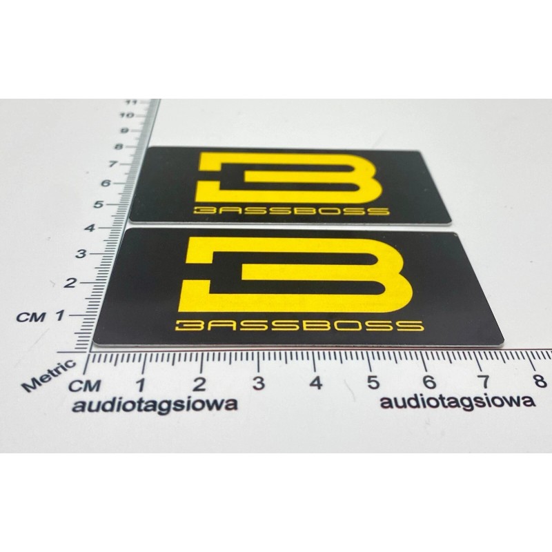 BassBoss Subwoofer Speaker Badges Pair Custom Made Aluminum Self Stick