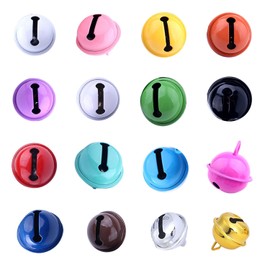 32 Bells, Craft Bells, Colourful Metal Bells, Bells with Eyelets, Suitable for Jewellery Accessories, Key Chains, Bag Charms, Holiday Decorations, Pet Bells