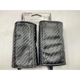 CAR MATE SET Of 2 - Car Mate DZ211A UNIVERSAL Seat Buckle Cover, Carbon Style