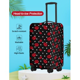 URBEST Luggage Cover Protector Suitcase Anti Scratch Dirt Covers, Fits 18"-22" Luggage Red Lips