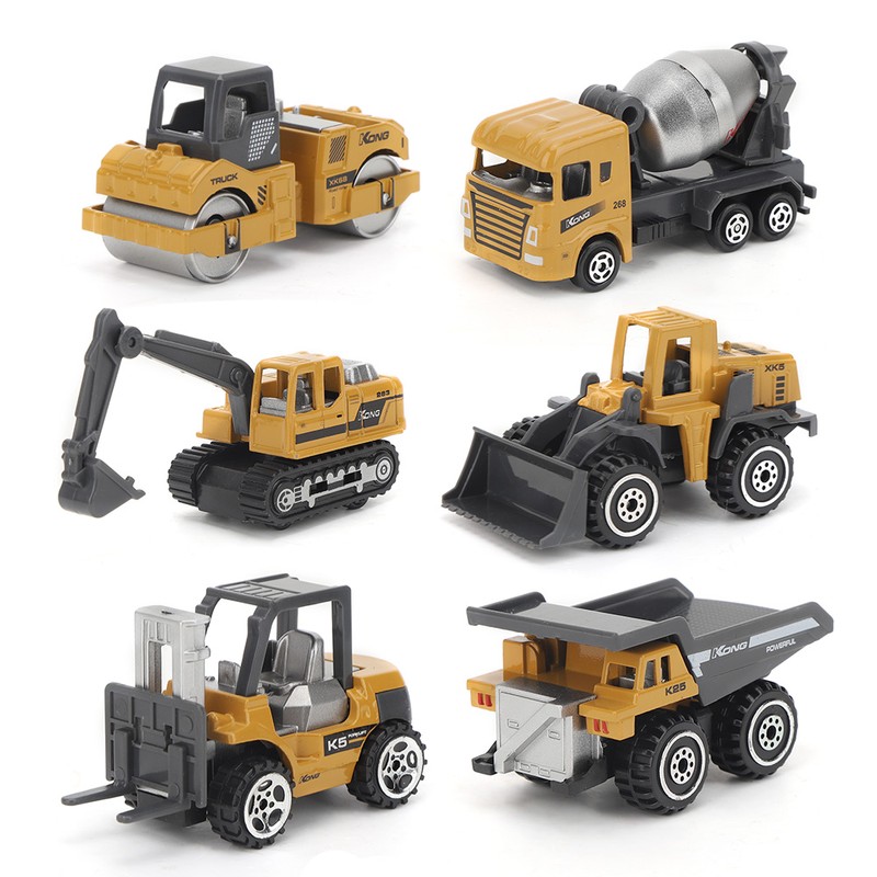 1/64 Mini Alloy Truck Engineering RC Car Toys Model Set