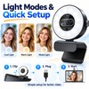 4K Webcam with Ring Light for Video Calls – 1080p