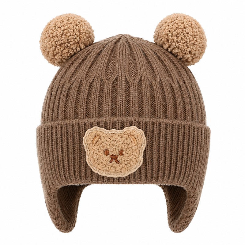 Baby Bear Ear Winter Hat for Kids – Soft Knitted