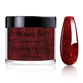 28g/Box Rose Red Wine Shine Glitter Sequins Paillette Dip Powder Nails Dipping Nails Long-Lasting Nails No UV Light Needed, (No.126)
