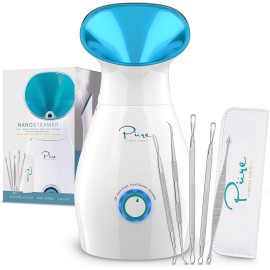 Pure Daily Care NanoSteamer Large 3-in-1 Nano Ionic Facial Steamer with Precise Temp Control ...