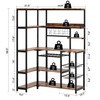 IRONCK Large Bakers Rack with Power Outlet, 6-Tier Corner Microwave