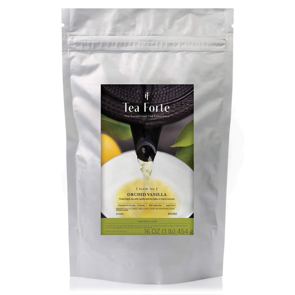 Tea Forte Orchid Vanilla Loose Bulk Tea, 1 Pound Pouch, Black Tea Makes 160-170 Cups