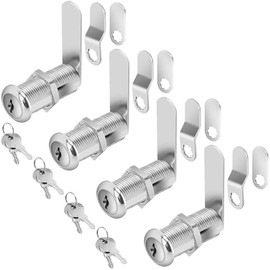 Cylinnda - Cerraduras de gabinete de 1-1/2 pulgadas de largo con llave, juego de cerradura de leva de gabinete para almacenamiento de RV, caja de herramientas, aleación de zinc (4 unidades, 1-1/2