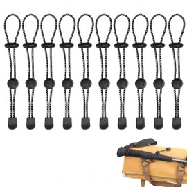 10 pcs Backpack Hiking Stick Holder Straps, Elastic Rope with Plastic Buckle, Ideal for Camping, Hiking, Hunting, Trekking, Climbing, Mountaineering, Fishing
