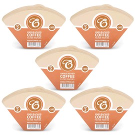 500 Size 2 Coffee Filter Paper Cones, Unbleached by EDESIA ESPRESS