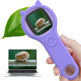 PZCC Purple Miniscope portable microscope for kids,Includes Tweezers, Fossil Digging Kit, Telescope, 2025New year Toys, Kaleidoscope,Perfect Educational Gift,science,fossil digging kit