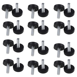 Nihfien 24 Pcs M6 Adjustable Furniture Leveler, Rubber Leveling Feet Screw in Threaded Foot Pads Floor Protection for Sofa Cabinet Table Chair Furniture Leg