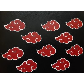 10 Pack Akatsuki Symbol Naruto Sticker Vinyl Decal Windows Waterproof! Dark Red