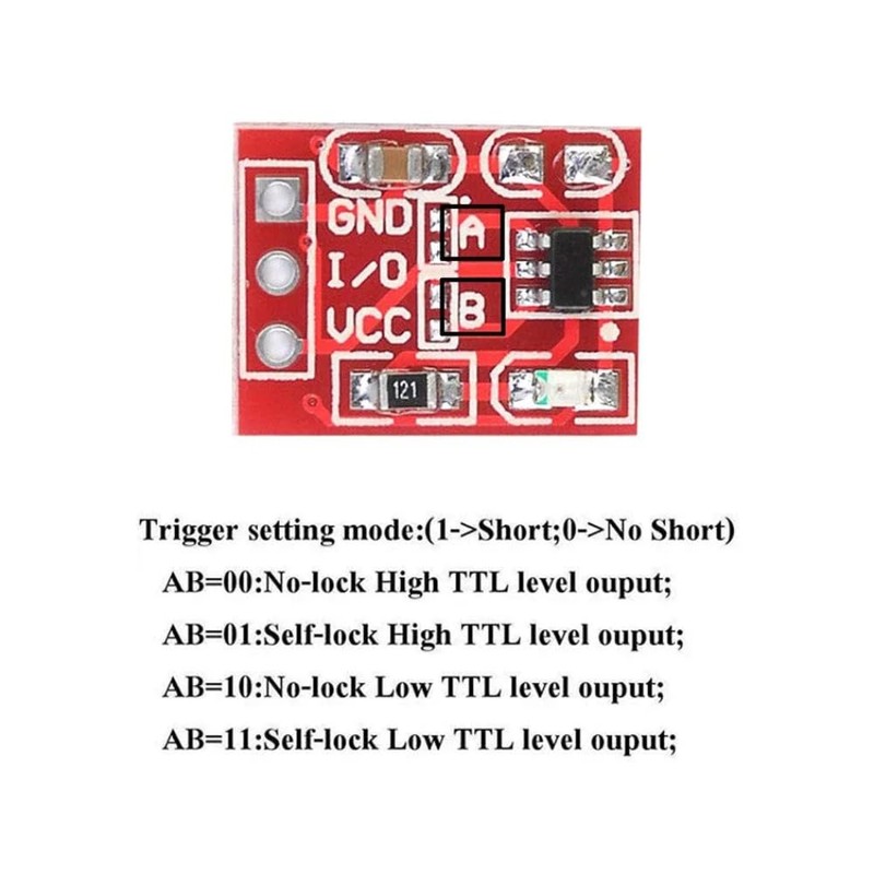 DollaTek 5PCS TTP223 Touch Key Module Capacitive Settable Self-lock/No-lock Switch