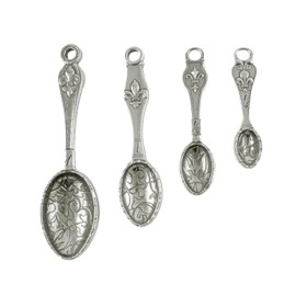 Crosby & Taylor Fleur de Lys Pewter Measuring Spoon Set without Display