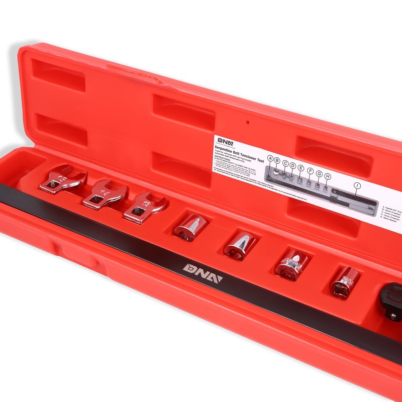 DNA MOTORING 9pc Serpentine Belt Tool Set, Install Remove Serpentine