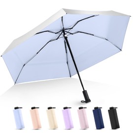 LEAGERA Mini Travel Umbrella Compact- UPF 50+ Sun Protection Manual Open Folding Portable Lightweight Small Umbrella for Purse