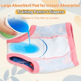 MOEMOE BABY Potty Training Pants Toilet Training Pants Reusable Training Pants for Toddler,4 packs,Pink,5Years