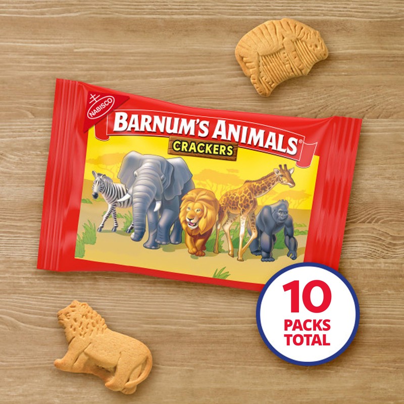 BARNUM'S Original Animal Crackers, Kids Snacks, 10 Snack Packs