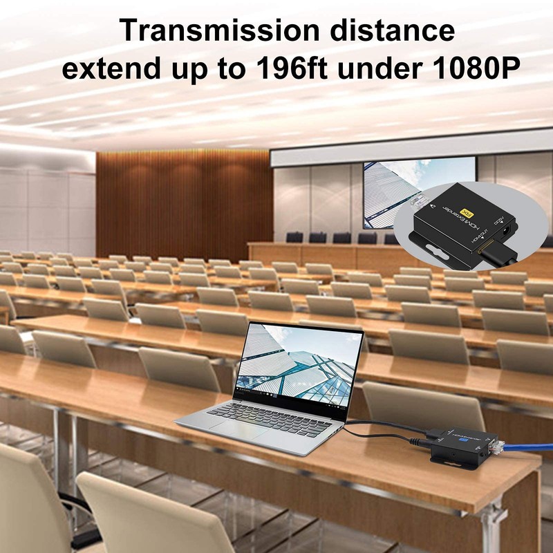 QIUB XCL Black 60m HDMI Extender, CAT 678 UTP, EDID