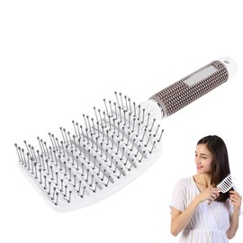 Cepillo de ventilación, Cepillo curvado ventilado de secado rápido, Cepillo de peine de pelo curvado de dientes anchos antiestáticos para desenredar el cabello seco, cepillo para desenredar remo para mujeres hombres (Blanco)