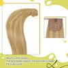 RUNATURE Pferdeschwanz Haarteil Blond Highlight Lang Echte Haare 50cm Zopf