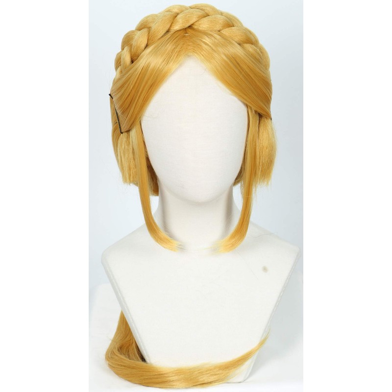 Linfairy Womens Long Blonde Wig Halloween Cosplay Wigs with 2