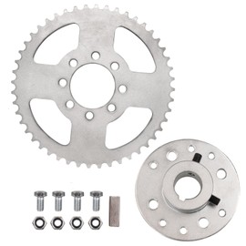 RUIQIMOTO Go Kart 1" Bore 1/4" Keyway Rear Steel Sprocket with 8 Hole 40/41/420 Chain 48T Rear Drive Sprocket for Predator 212cc 196cc 6.5hp Go Kart Trike Heavy Duty Dune Silver Parts
