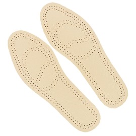 Ipetboom 2 Pairs Breathable Cowhide Sports Insoles Comfortable Leather Shoe Pads for Shock Absorption and Foot Fatigue Reduction