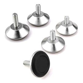 COMOK 5Pcs M8 x 17mm External Threaded Stem Adjustable Furniture Glide Level Leveling Foot, Metal Base with Rubber Cushion
