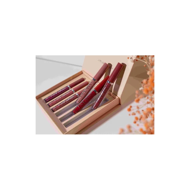 Set de 6 labiales Handaiyan Z Lápiz Labial color rojo