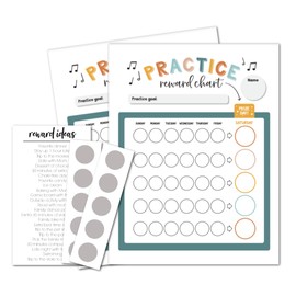 ScratchAway Practice Reward Charts for Kids (2-Pack) Scratch Off Reward Charts with Scratch Off Stickers - Fun Reward Charts to Motivate Your Kids (8.5"x11")