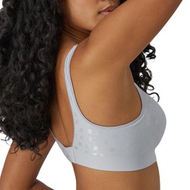 Bali Womens Comfort Revolution Wireless Bra, Comfortflex Fit Full-coverage Wirefree Bras, Crystal Grey Pattern, Large US