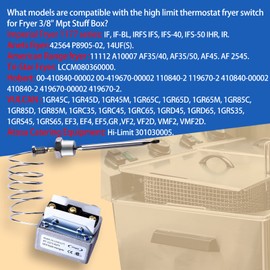 Gas Deep Fryer Switch 1177 High Limit Thermostat 3/8" Mpt Stuffing Box LCCM2003000 Compatible with IMPERIAL 1177 Robershaw 301030005 LCCM200300000 for Royal Range 3112 Suitable for Annets 42564 Fryer