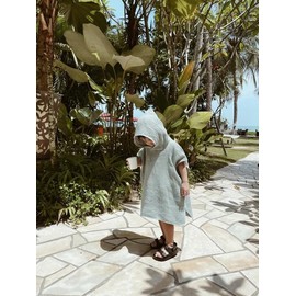 Kids Swim Cover up Girls Boys Waffle Towel Poncho Swimsuit Coverups for Beach, Pool, Bath (Green,7-8 Years)