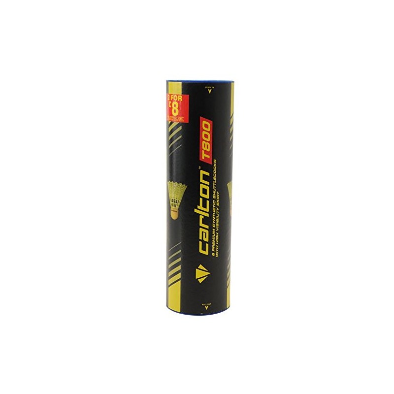 Carlton Unisex T800 Shuttlecocks 6 pack Yellow Speed 78