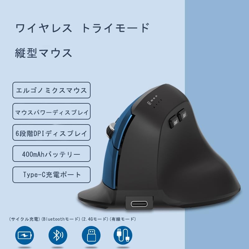 Bluetooth Mouse, 3 Modes (2025 Innovation, 6 Buttons & Lightweight),