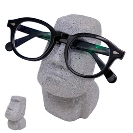 Cisolen Easter Island Figure Resin Glasses Stand Glasses Holder Easter Island Statue Decoration Glasses Display Stand Easter Island Display Case Head Statue Glasses Stand Easter Island Shelf Head Home