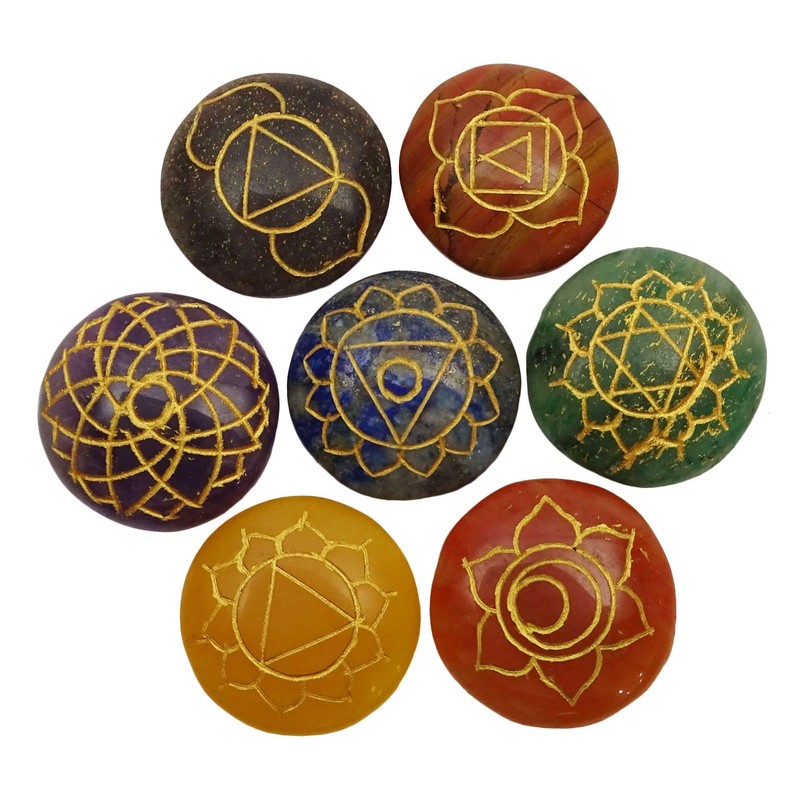 Harmonize Chakra Symbol 7 Multistone Set Feng Shui Spiritual Reiki