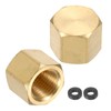 sourcing map 2Pcs Brass Hex Head Plug Compression Cap Fitting